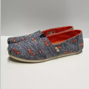 Toms Slip On Shoes With Foxes Size 8
